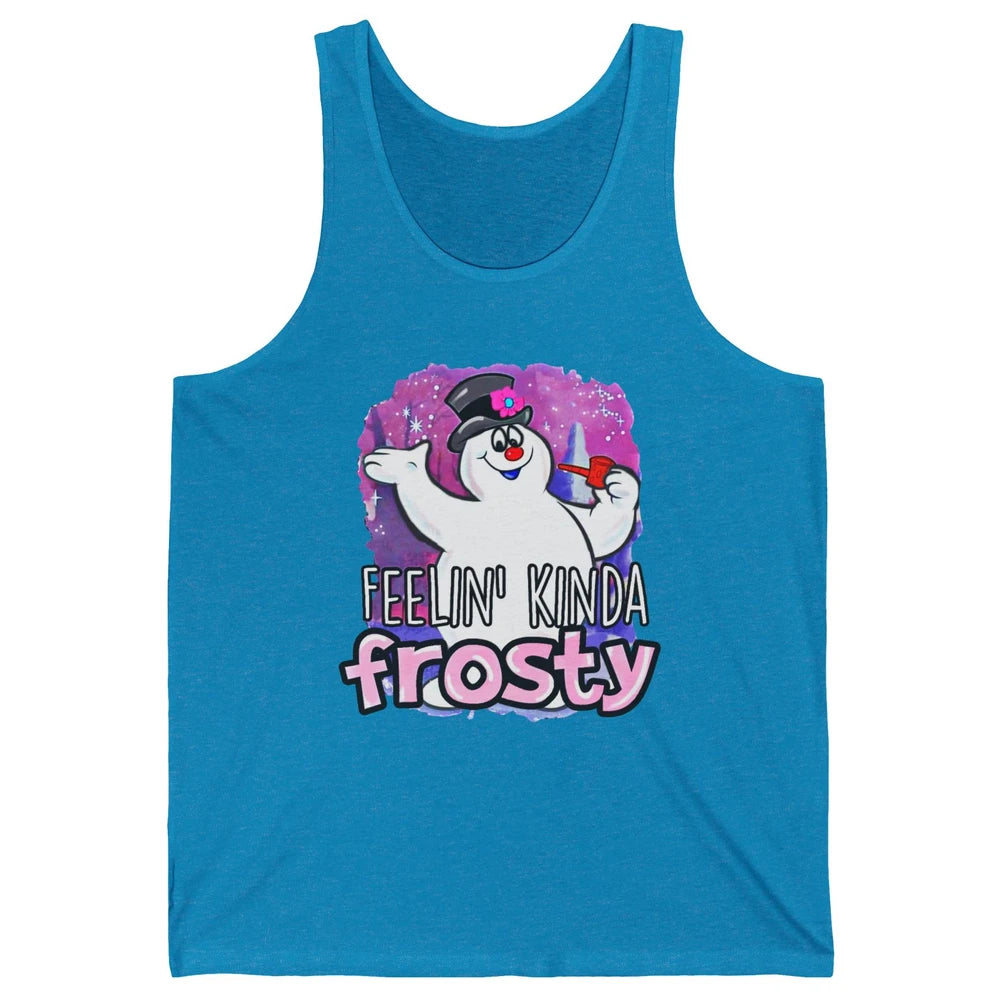Christmas Snowman Feeling Kinda Frosty Snowflakes Christmas Unisex Jersey Tank