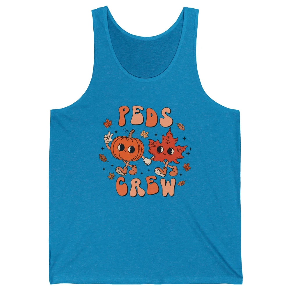 PEDS Crew Fall Pediatric Nurse Autumn Thanksgiving Medical Unisex Jersey Tank