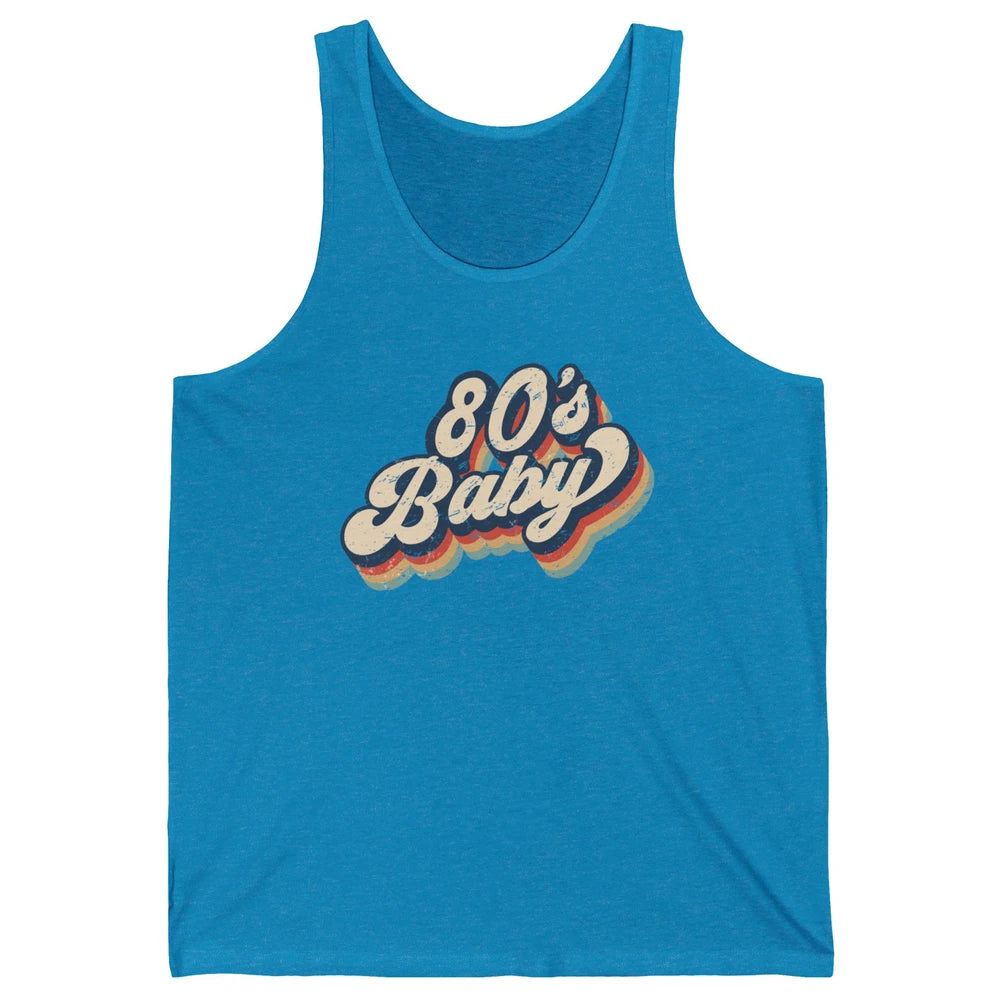 Retro 80s Baby Made In 1980s Born Vintage Birthday Day Gift Unisex Jersey Tank