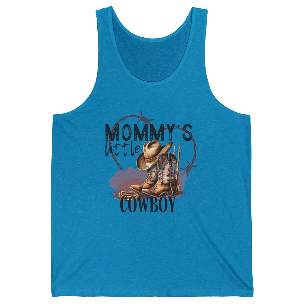 Mommy's Little Cowboy Western Mama Boots Rancher Mother Unisex Jersey Tank
