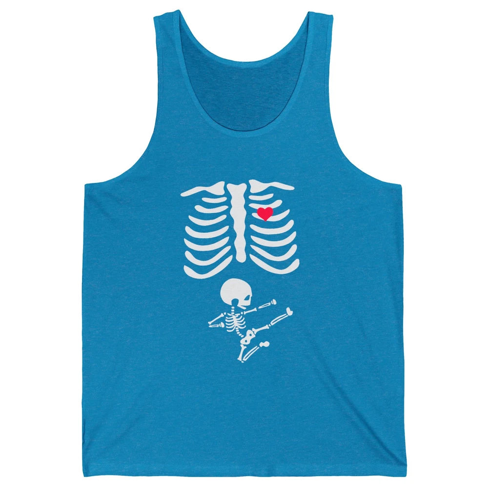 Pregnant Halloween Skeleton Naughty Baby Boy Pumpkin Costume Unisex Jersey Tank