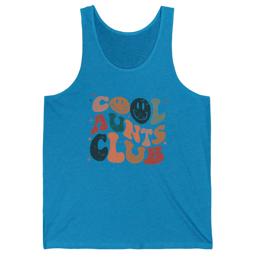 Retro Cool Aunts Club Funny Smiling Face Auntie Sister Gift Unisex Jersey Tank