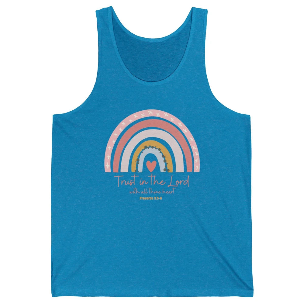 Rainbow Trust In The Lord With All Heart Christian Religious Unisex Jersey Tank