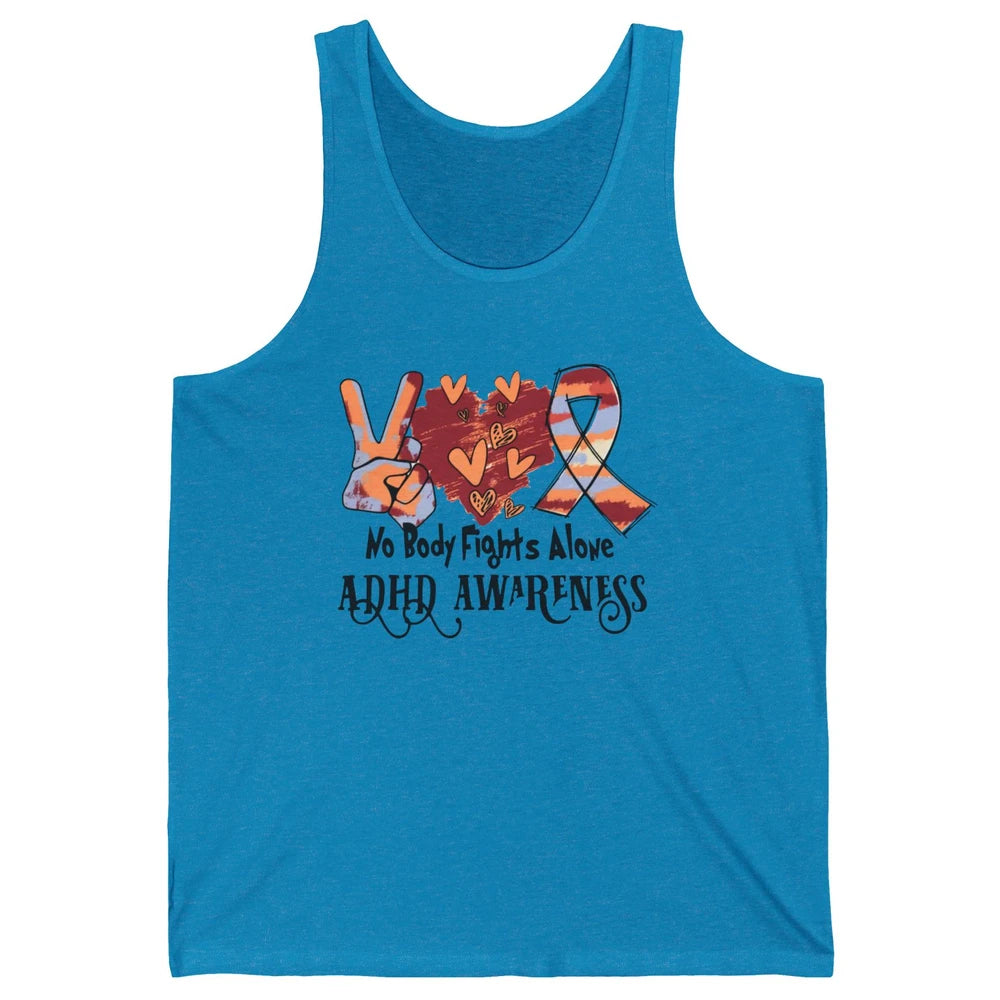 ADHD Awareness Nobody Fights Alone Support ADHD Warrior Unisex Jersey Tank