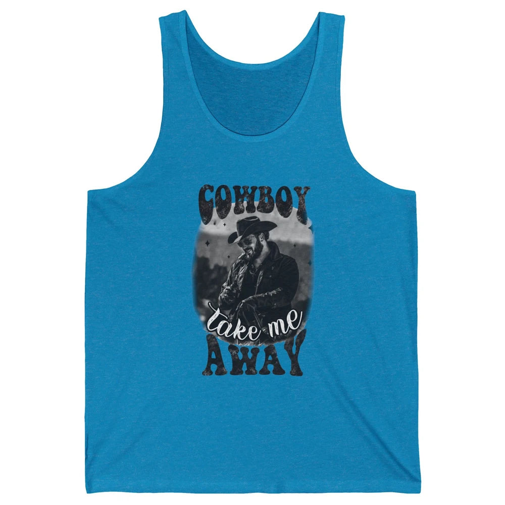 Retro Cowboy Take Me Away Western Country Music Cowboy Gift Unisex Jersey Tank