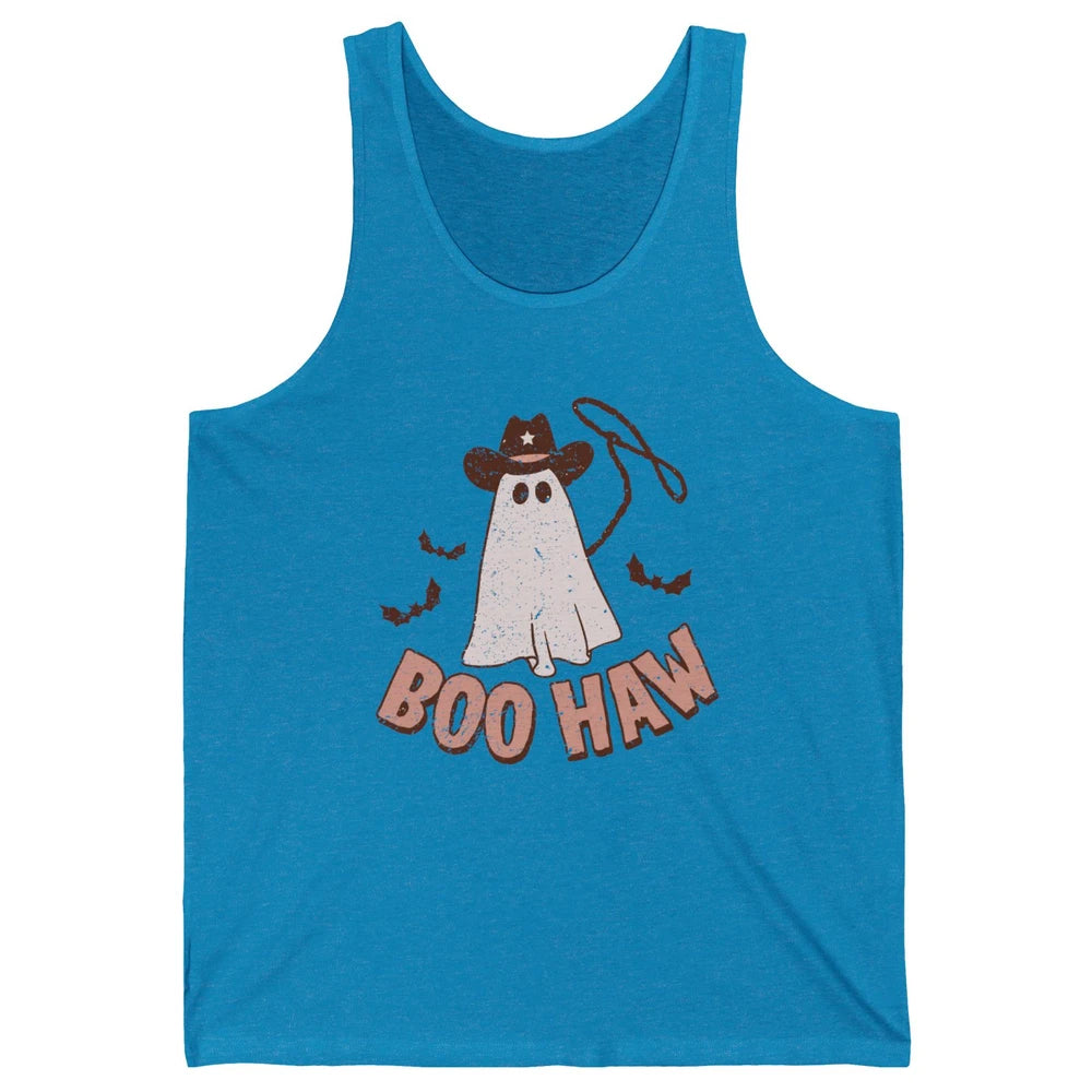 Retro Cowboo Boo Haw Ghost Fall Spooky Season Western Cowboy Unisex Jersey Tank