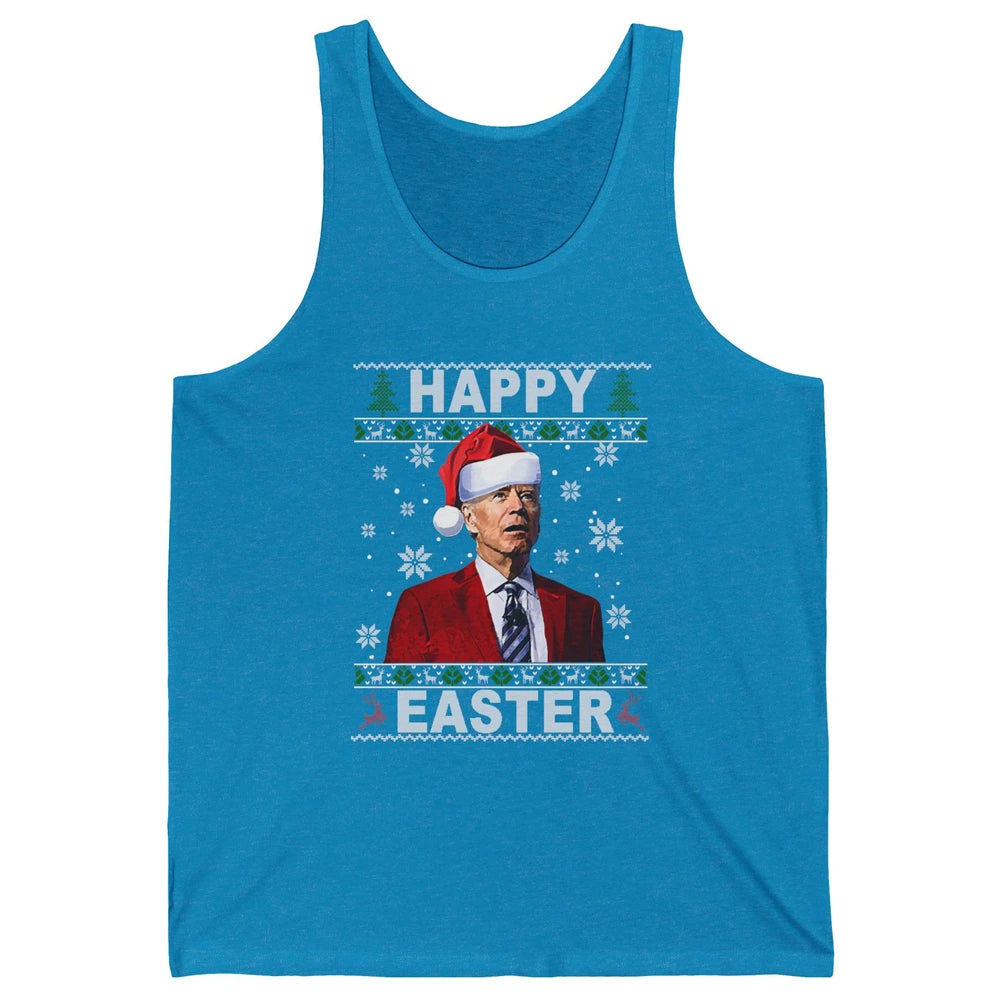 Funny Biden Santa Hat Happy Easter Anti Biden Christmas Unisex Jersey Tank