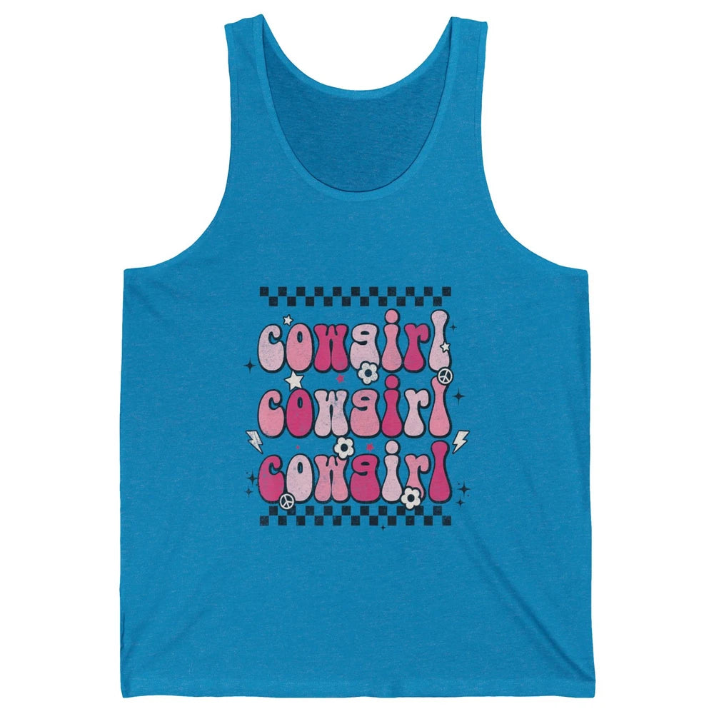 Retro Cowgirl Boho Rodeo Howdy Cowboy Texas Western Country Unisex Jersey Tank