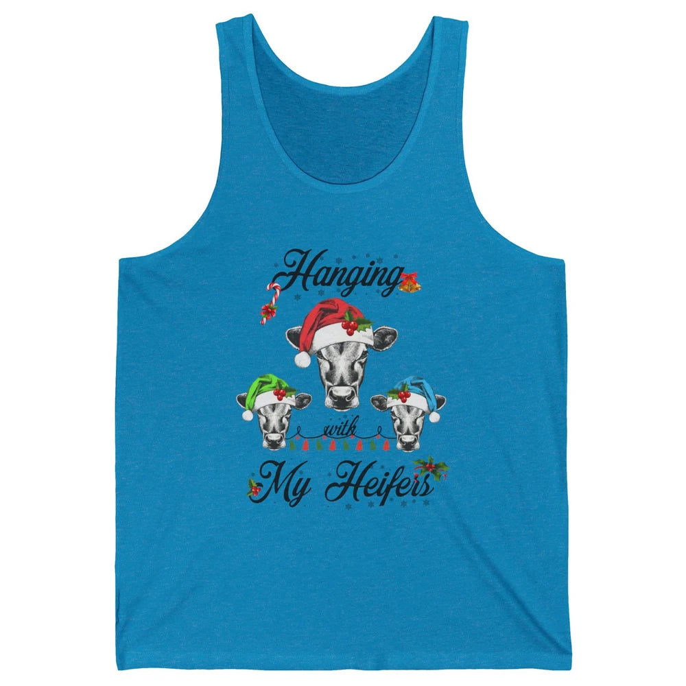 Funny Hanging With My Heifers Santa Heifer Christmas Costume Unisex Jersey Tank