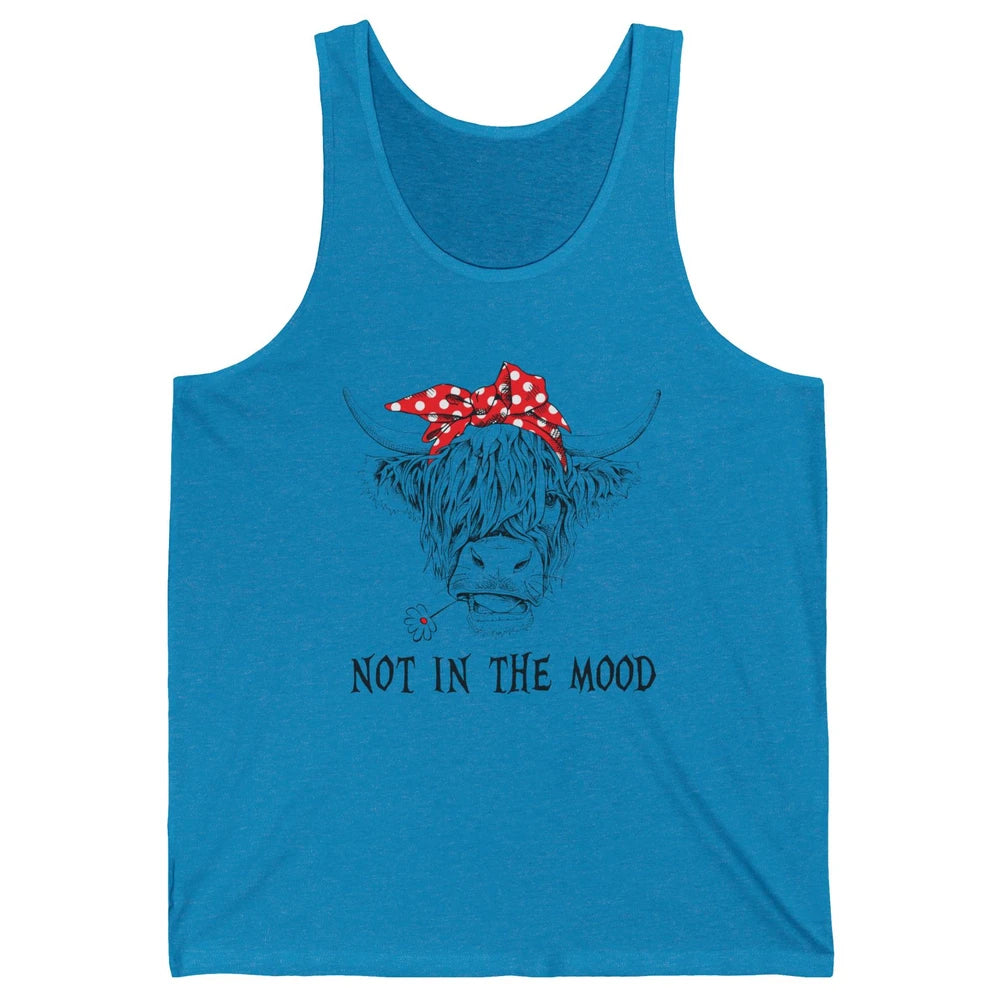Funny Highland Cow Bandana Not In The Mood Western Cattle Unisex Jersey Tank