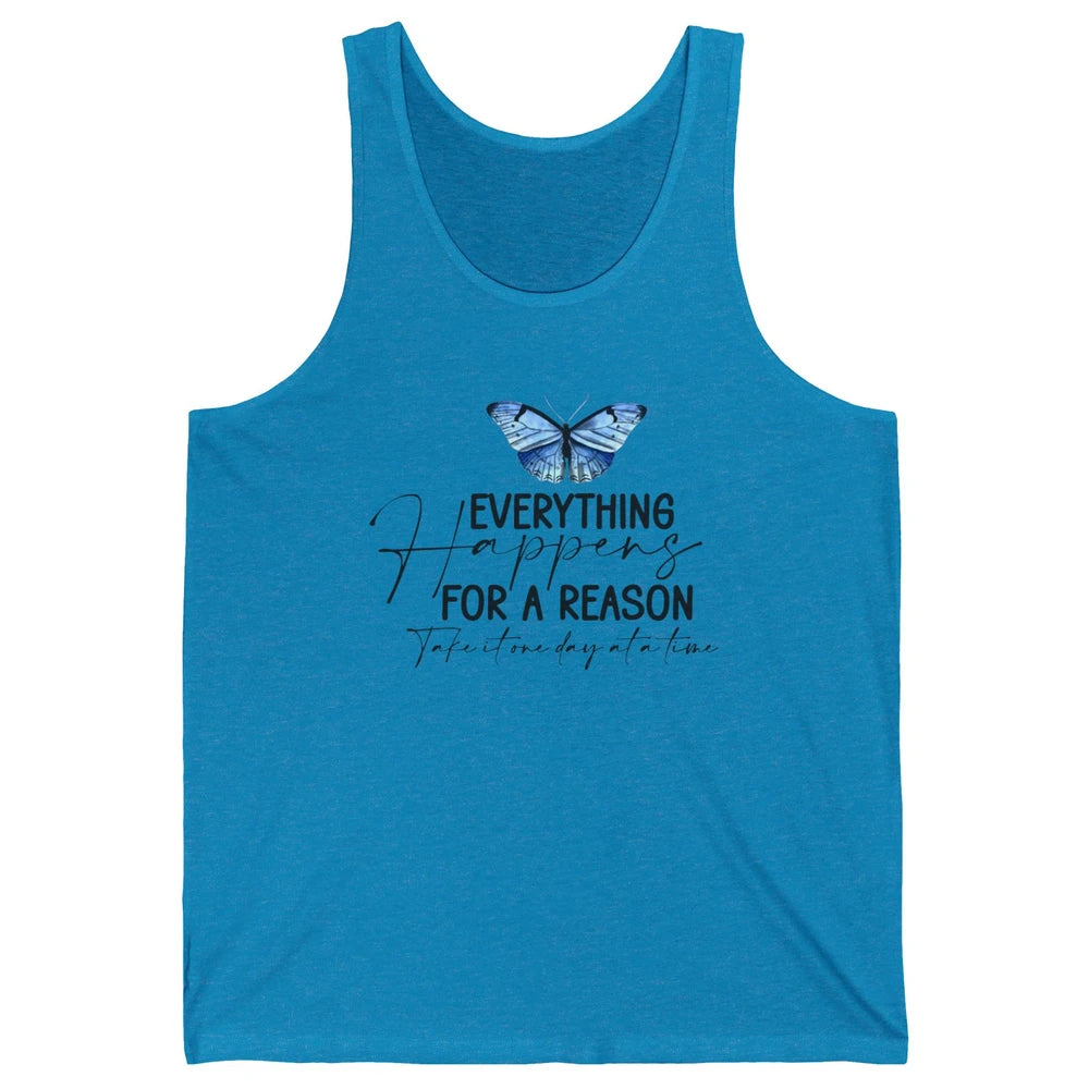 Retro Groovy Everything Happens For A Reason Inspirational Unisex Jersey Tank
