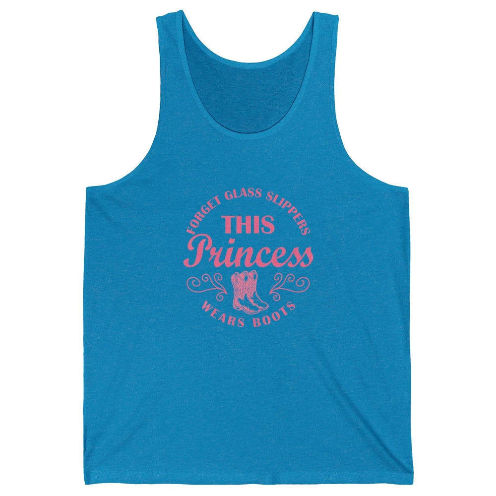 Princess Cowboy Boots Western Country Cowgirl Girls Rodeo Unisex Jersey Tank