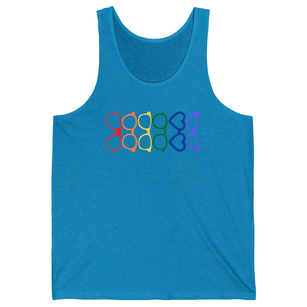 Rainbow Eyeglasses Pride Optometrist Optician Glasses Gift Unisex Jersey Tank