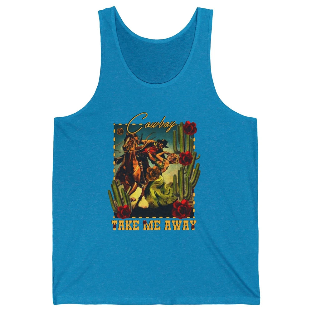 Retro Desert Cowgirl Cowboy Take Me Away Western Country Unisex Jersey Tank