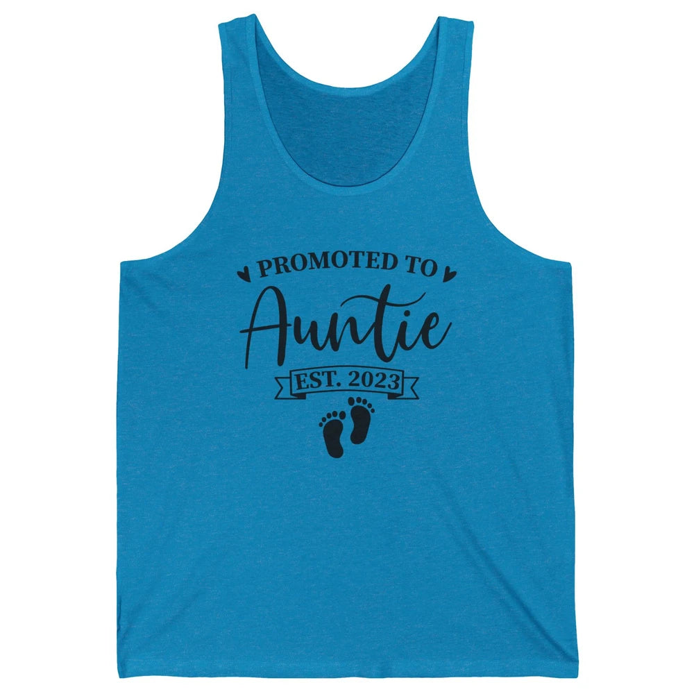 Promoted To Auntie Est 2023 Auntie To Be Baby Reveal Gift Unisex Jersey Tank