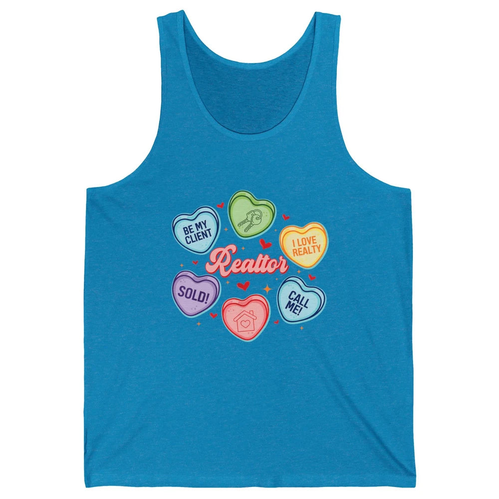 Heart Candy Valentines Day Funny Real Estate Be Mine Realtor Unisex Jersey Tank