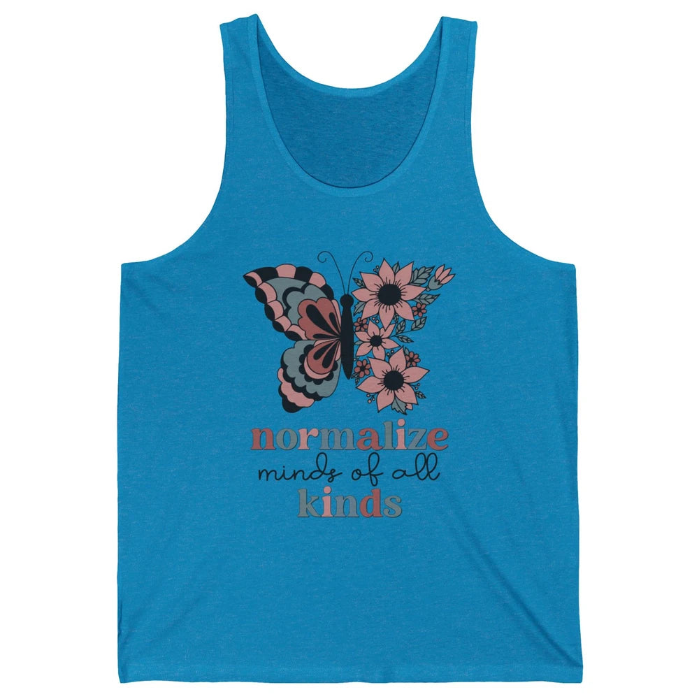 Normalize Minds Of All Kinds Sped Teacher Floral Butterfly Unisex Jersey Tank