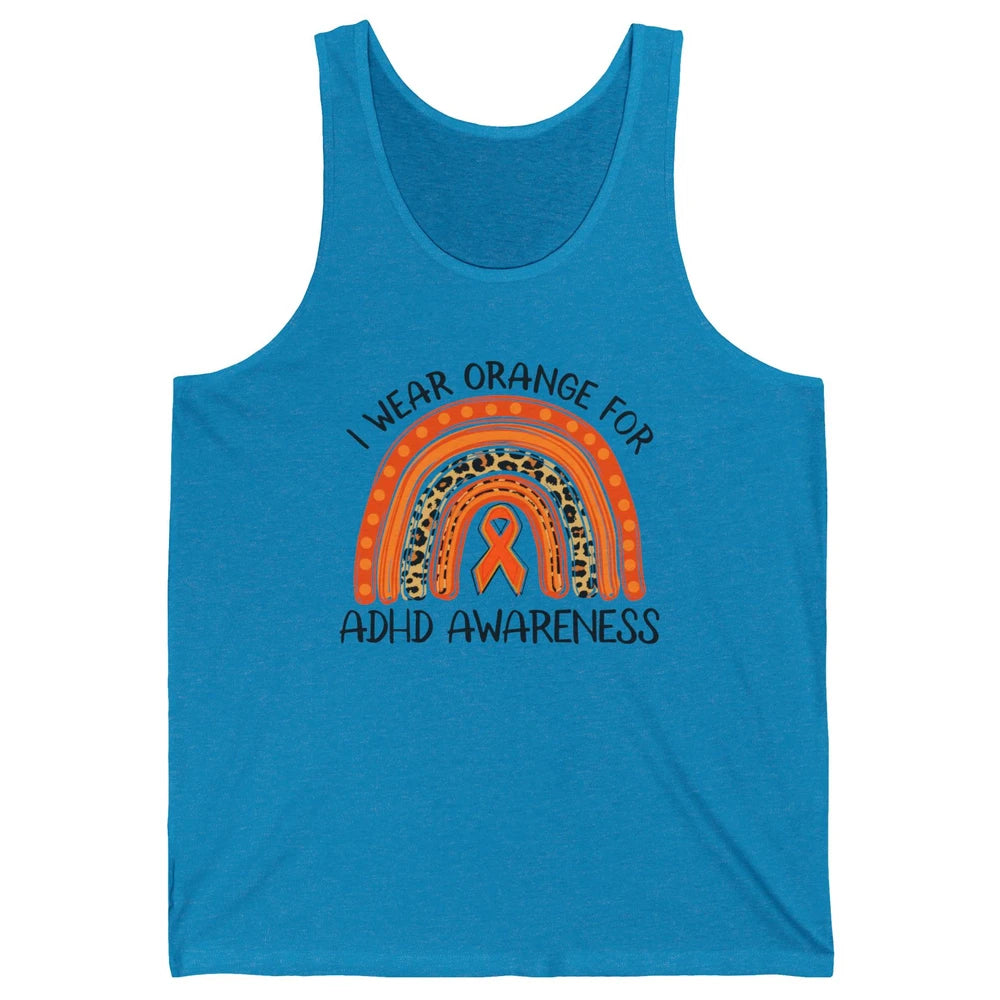 ADHD Awareness Month I Wear Orange For ADHD Rainbow Ribbon Unisex Jersey Tank