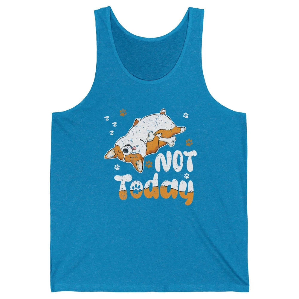 Retro Lazy Corgi Not Today World Lazy Day Corgi Dog Lovers Unisex Jersey Tank