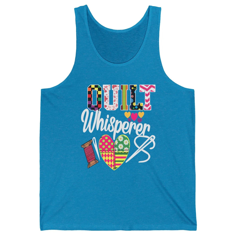 Retro Quilt Whisperer Quilting Life Sewing Life Quilt Lovers Unisex Jersey Tank