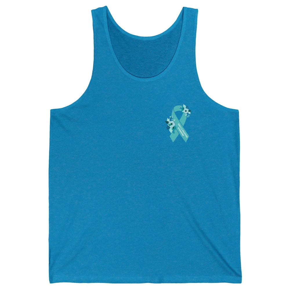 22q11.2 Deletion Syndrome Awareness Floral Teal Rainbow Unisex Jersey Tank