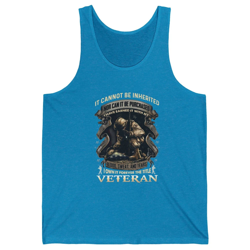 Proud American Veteran It Can't Be Heritated US Soldier Gift Unisex Jersey Tank