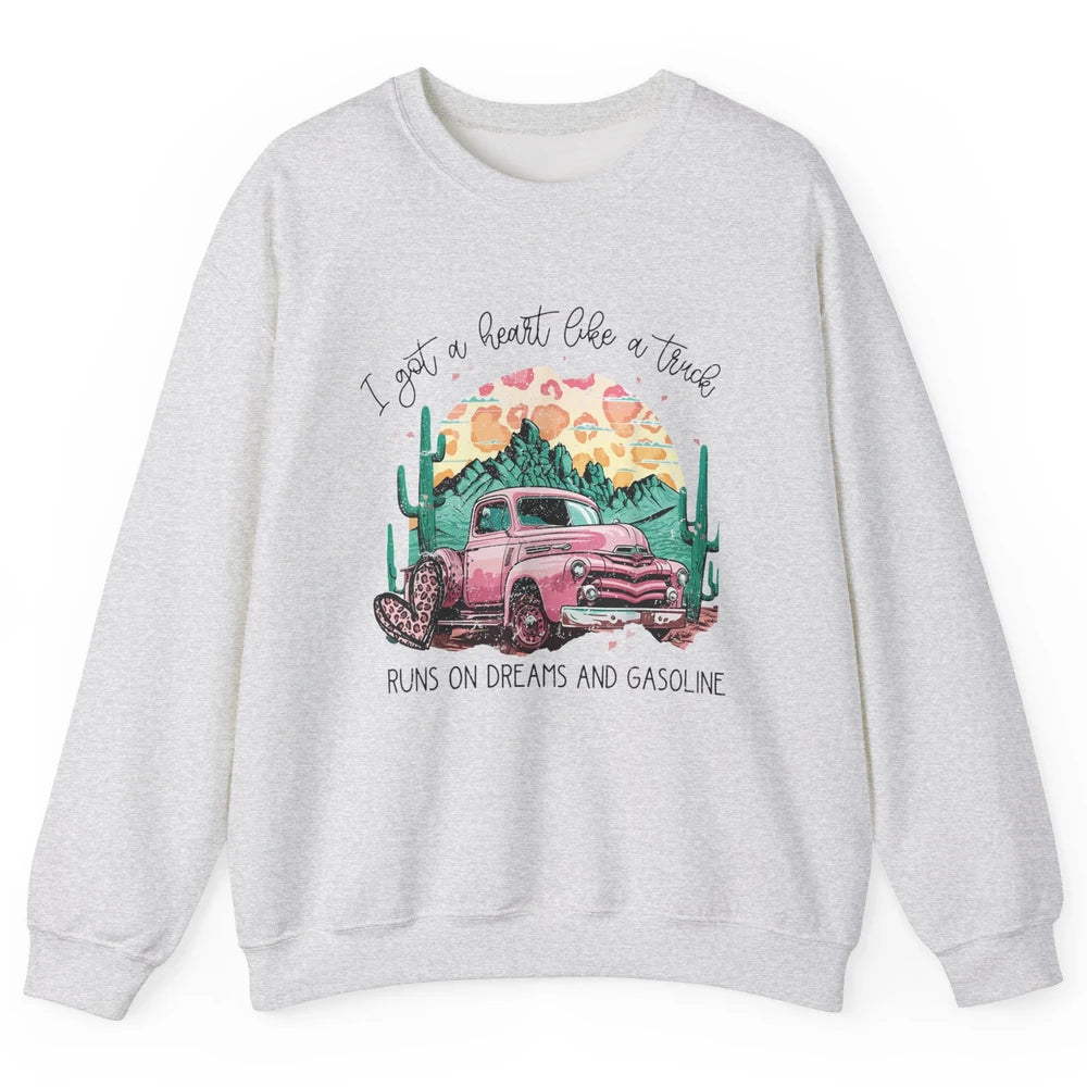 Retro Desert Truck Got A Heart Like A Truck Western Country Unisex Crewneck Sweatshirt