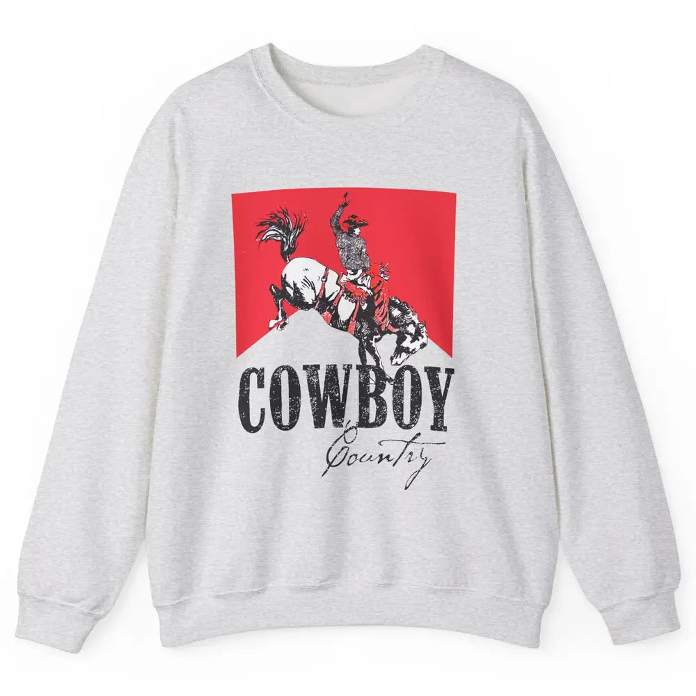 Retro Cowboy Country Horseback Western Country Cowgirl Gift Unisex Crewneck Sweatshirt