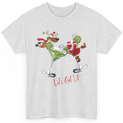 Party Santa & Reindeer Cocktail Glasses Let's Get Lit Xmas Classic Unisex T-Shirt