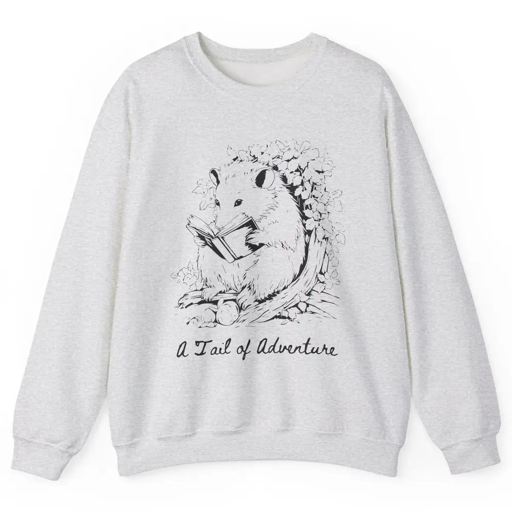 Opossum Reading Books Cute Possum Cat Lovers Team Trash Unisex Crewneck Sweatshirt