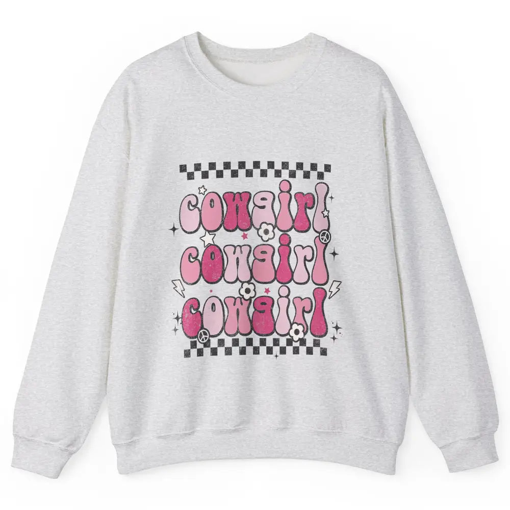 Retro Cowgirl Boho Rodeo Howdy Cowboy Texas Western Country Unisex Crewneck Sweatshirt