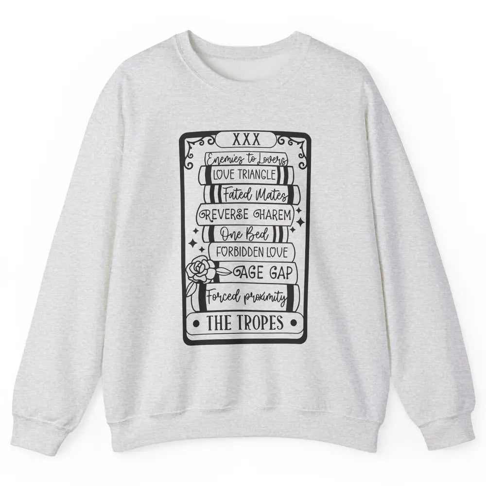 Retro Book Tropes The Tropes Tarot Card Halloween Readers Unisex Crewneck Sweatshirt