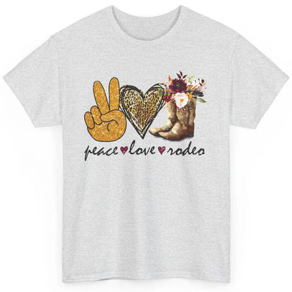 Retro Peace Love Rodeo Cowboy Boots Western Country Cowgirl Classic Unisex T-Shirt