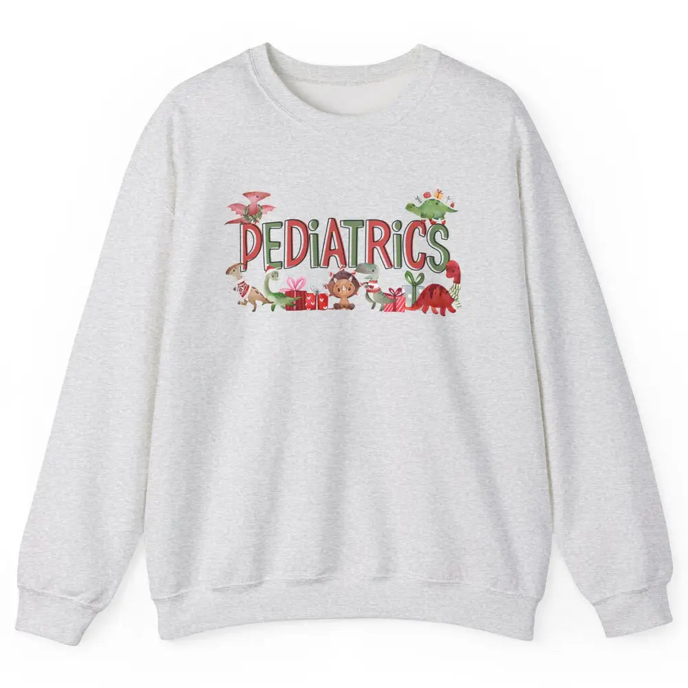 Pediatrics Christmas PEDS Nurse Dinosaur Xmas Physical Nurse Unisex Crewneck Sweatshirt