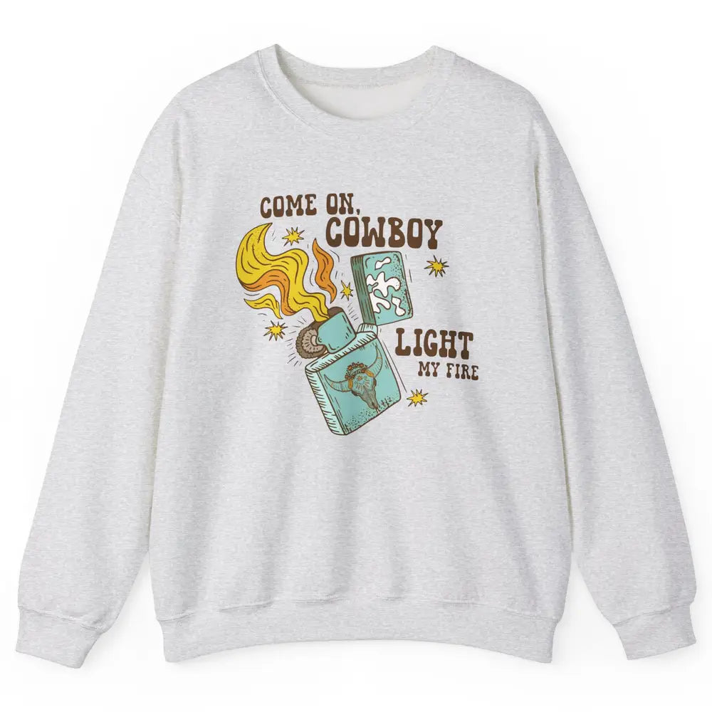 Retro Cowgirl Just Smile And Say God Bless Western Desert Unisex Crewneck Sweatshirt