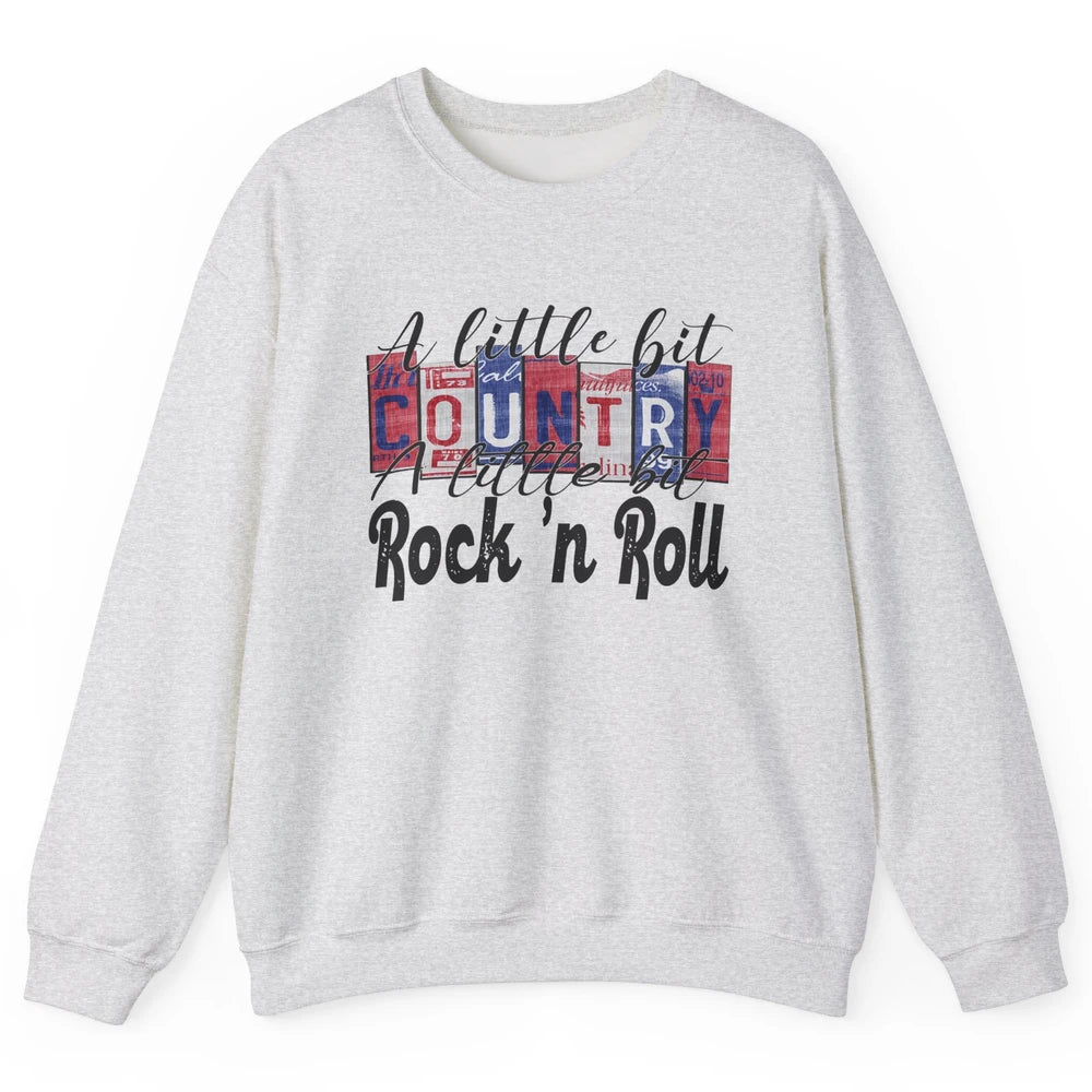 Retro A Little Bit Country A Little Bit Rock n Roll Western Unisex Crewneck Sweatshirt