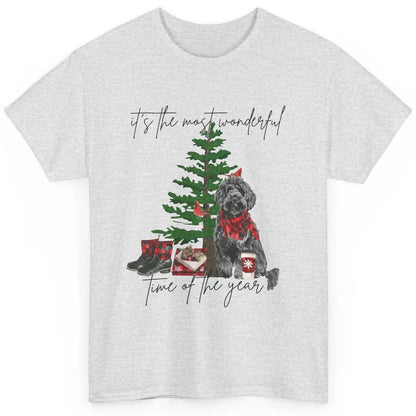 Black Golden Labradoodle Christmas Tree Most Wonderful Time Classic Unisex T-Shirt