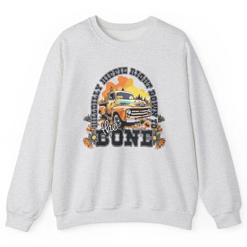 Retro Desert Truck Hippie Hillbilly Western Country Cowgirl Unisex Crewneck Sweatshirt