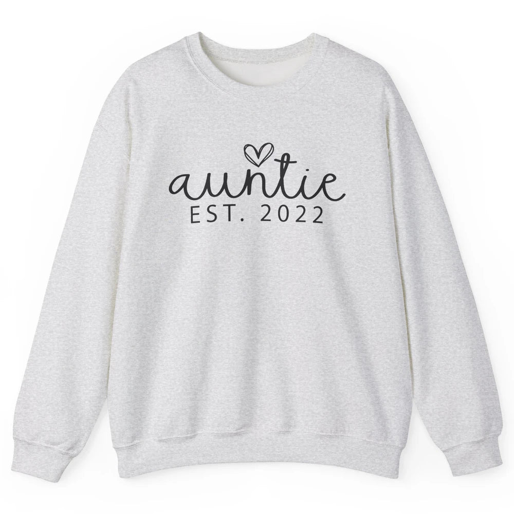 Promoted To Auntie Est 2022 Auntie Sister Pregnancy Reveal Unisex Crewneck Sweatshirt