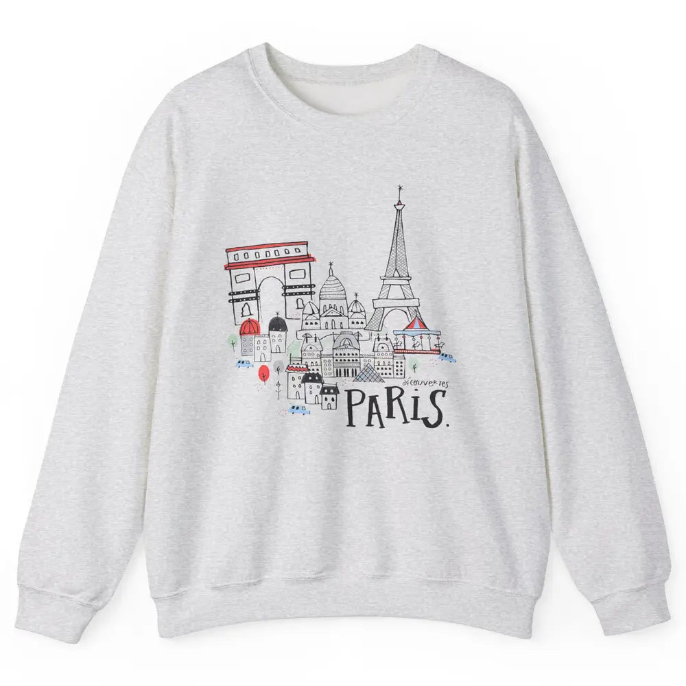 Paris Eiffel Tower Travel France Gift Paris Skyline Unisex Crewneck Sweatshirt