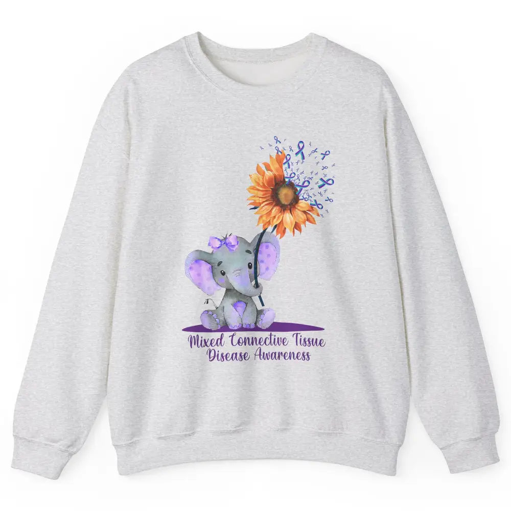 Mixed Connective Tissue Disease Baby Elephant Sunflower Unisex Crewneck Sweatshirt