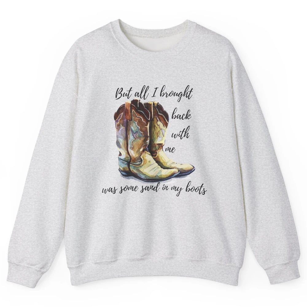 Retro Leopard Sand In My Boot Western Country Cowgirl Cowboy Unisex Crewneck Sweatshirt