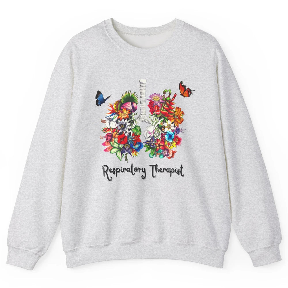 Respiratory Therapy Floral Lung Respiratory Therapist Gift Unisex Crewneck Sweatshirt