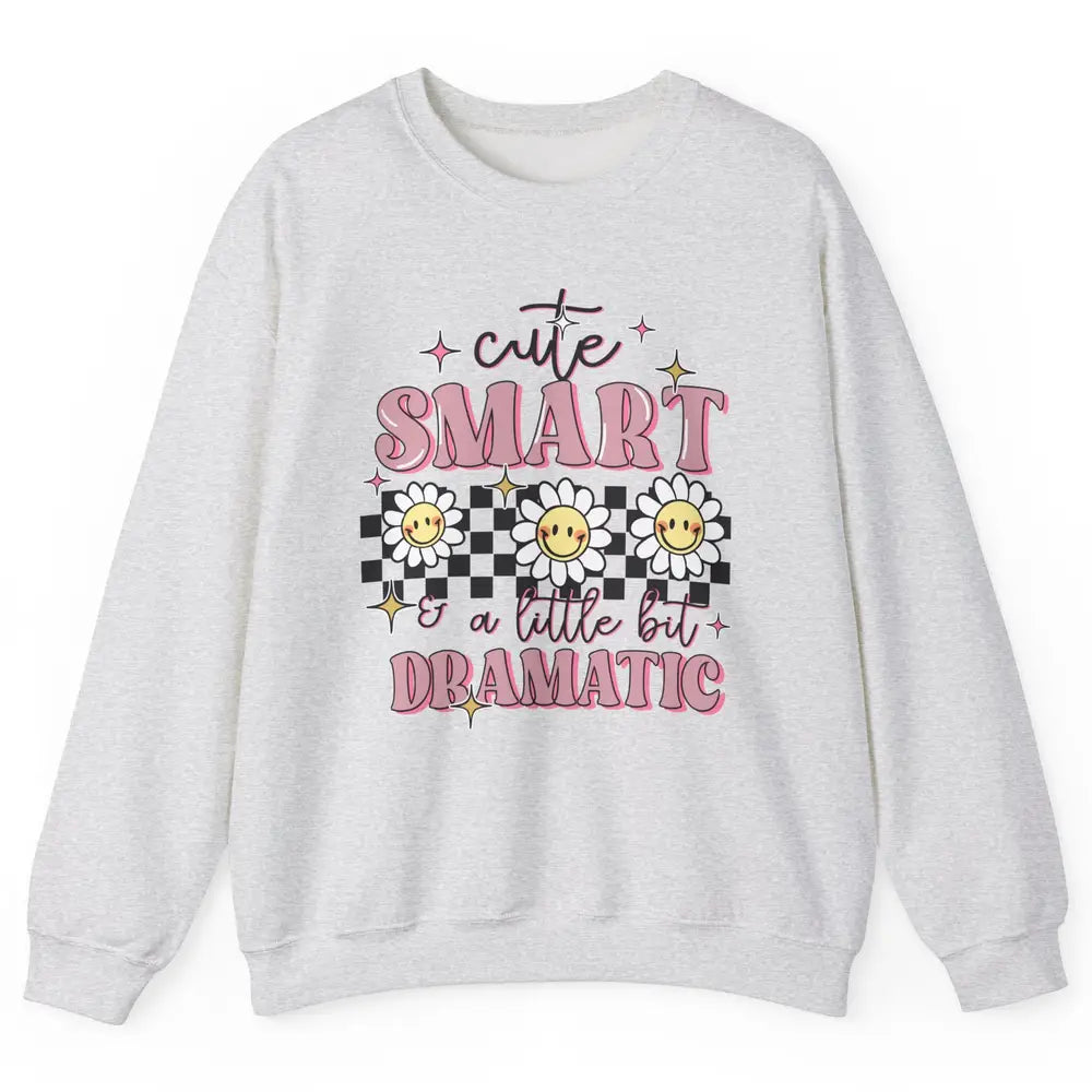 Retro Groovy Cute Smart & A Little Bit Dramatic Cute Girl Unisex Crewneck Sweatshirt