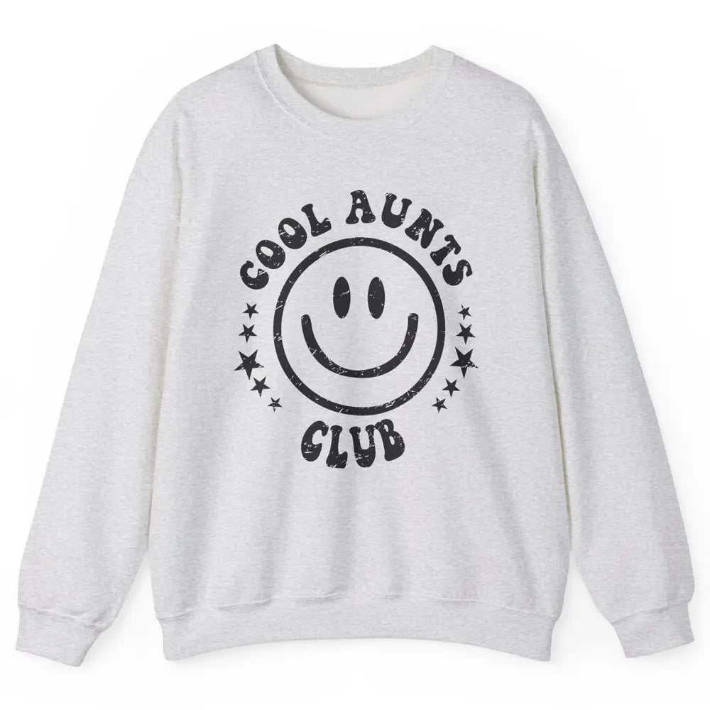 Retro Cool Aunts Club Funny Smiling Face Auntie Sister Gift Unisex Crewneck Sweatshirt