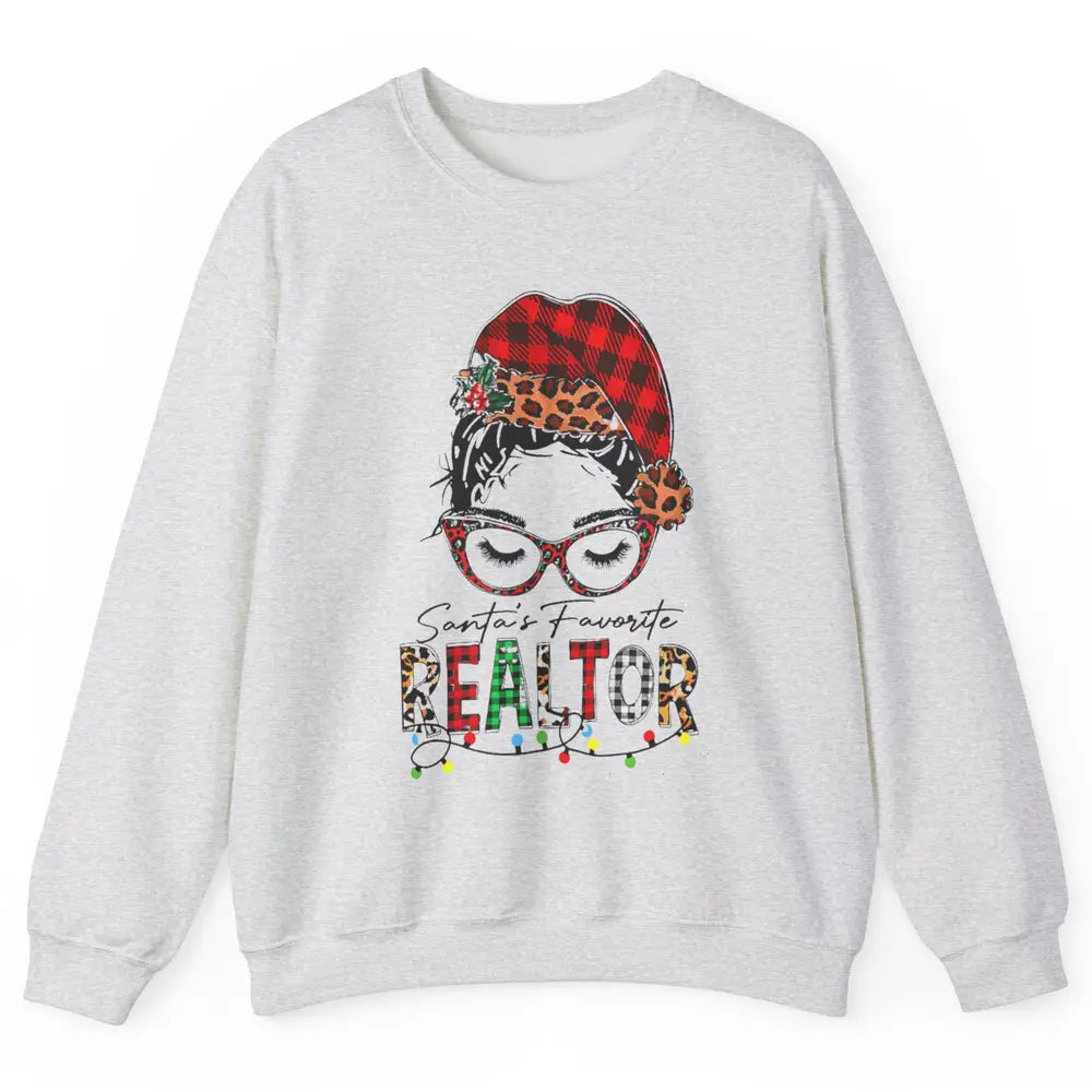 Merry Christmas Xmas Santa Messy Hair Realtor Real Estate Unisex Crewneck Sweatshirt