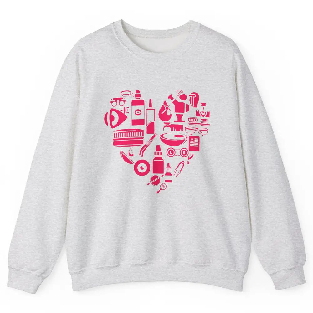 Optometrist Tools Heart Eye Doctor Optician Ophthalmic Tech Unisex Crewneck Sweatshirt