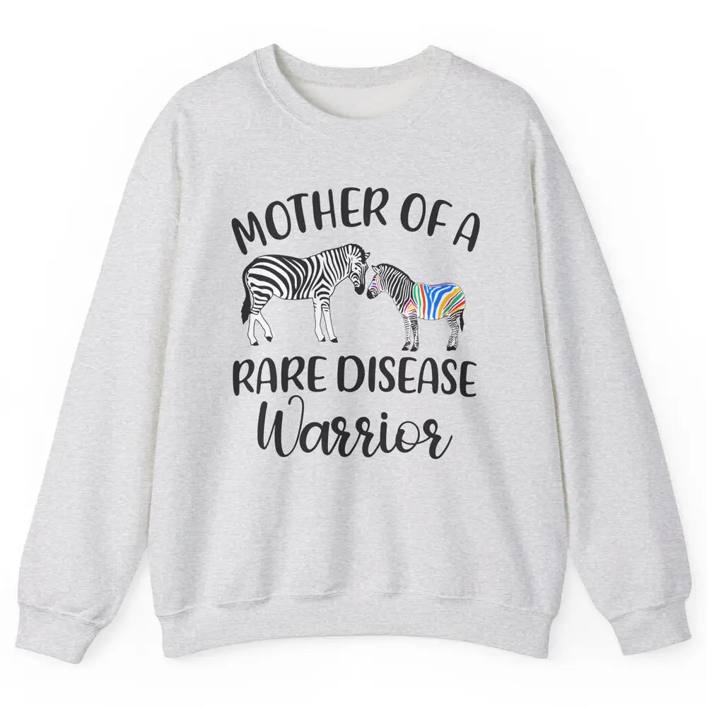 Mother Of A Rare Disease Warrior Zebra Rare Disease Mom Unisex Crewneck Sweatshirt