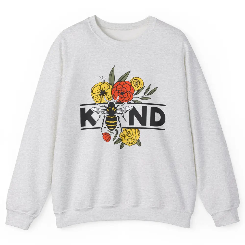 Retro Be Kind Leopard Rainbow Boho Love Mental Health Matter Unisex Crewneck Sweatshirt