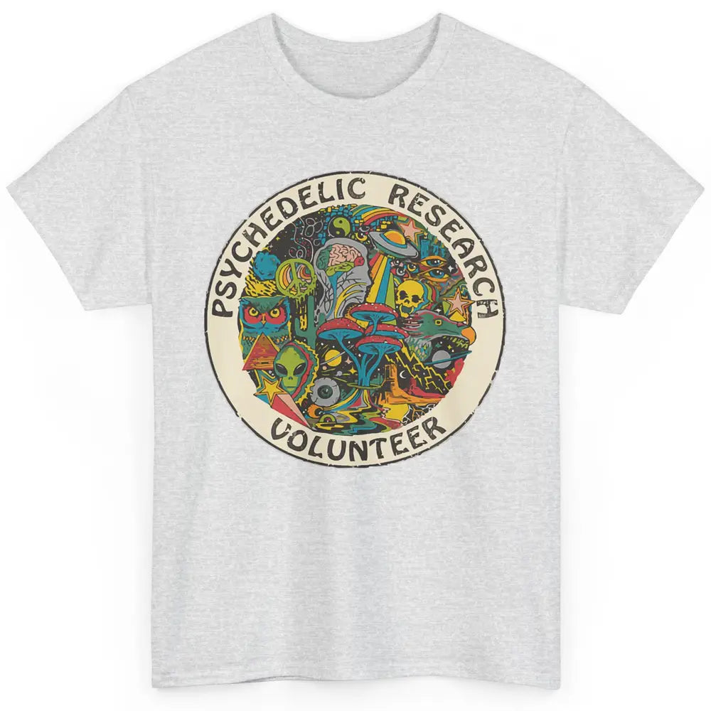 Retro Design Research Volunteer Psychedelic Mushroom Vintage Classic Unisex T-Shirt